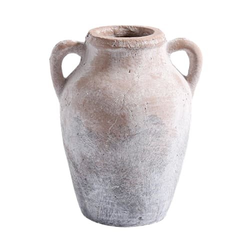 8.46" Rustic Ceramic Vase with Dual Handles